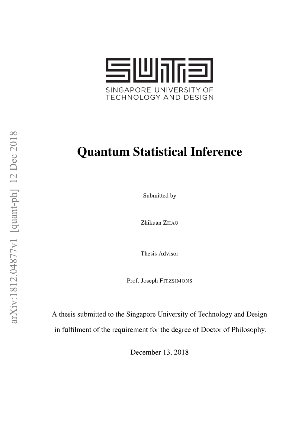 Quantum Statistical Inference