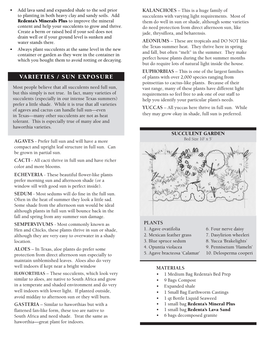 VARIETIES / SUN EXPOSURE of Plants with Over 2,000 Species Ranging from Poinsettias to Cactus-Like Plants