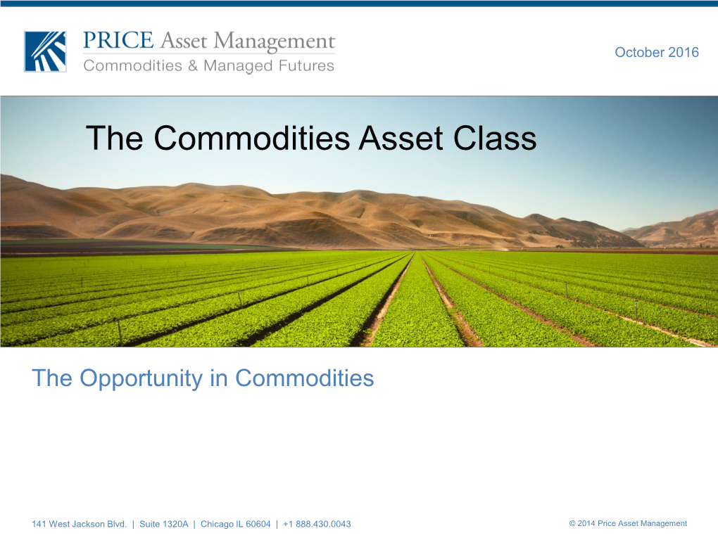 The Commodities Asset Class