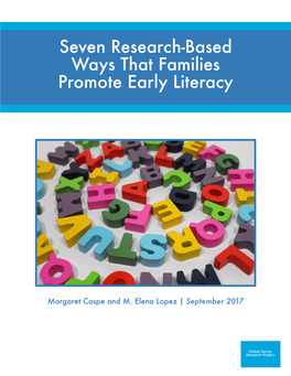 Seven Research-Based Ways That Families Promote Early Literacy