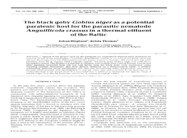 Anguillicola Crassus in a Thermal Effluent of the Baltic