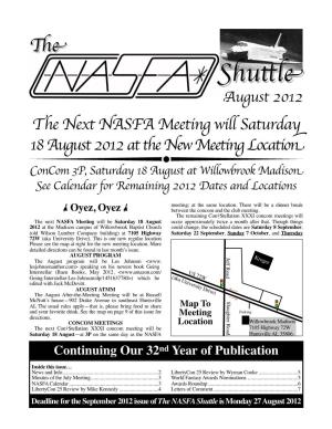 August 2012 NASFA Shuttle