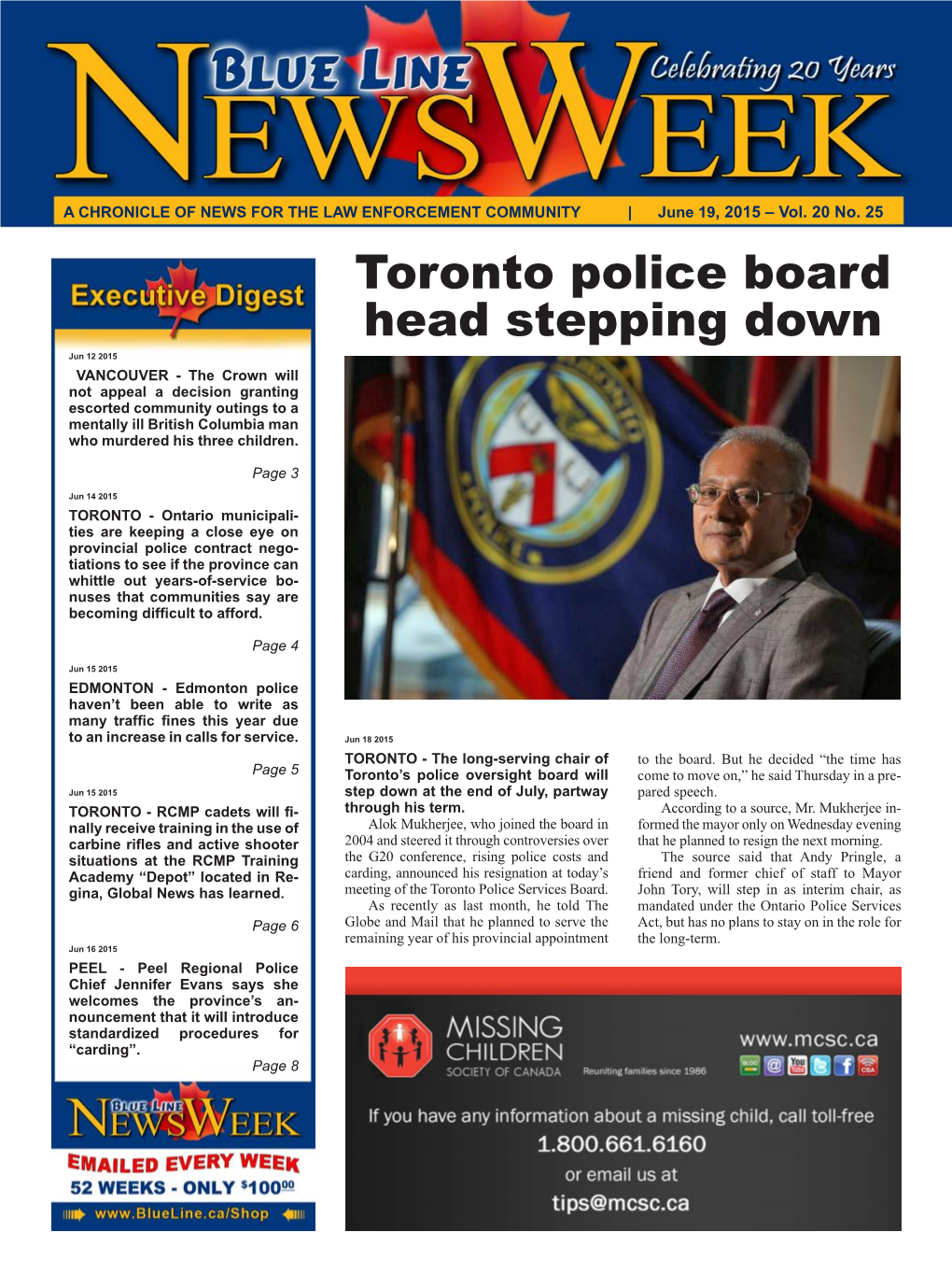 Toronto Police Board Head Stepping Down