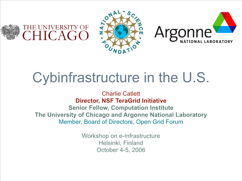 Cybinfrastructure in the U.S