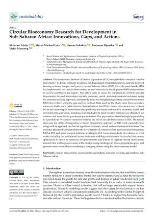 Circular Bioeconomy Research for Development in Sub-Saharan Africa: Innovations, Gaps, and Actions