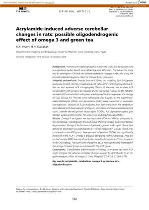 Possible Oligodendrogenic Effect of Omega 3 and Green Tea R.A