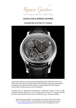 Romain Gauthier "Logical One"