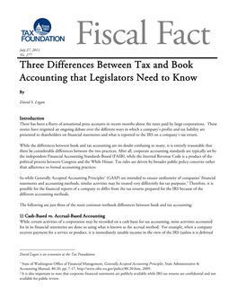 Three Differences Between Tax and Book Accounting That Legislators Need to Know