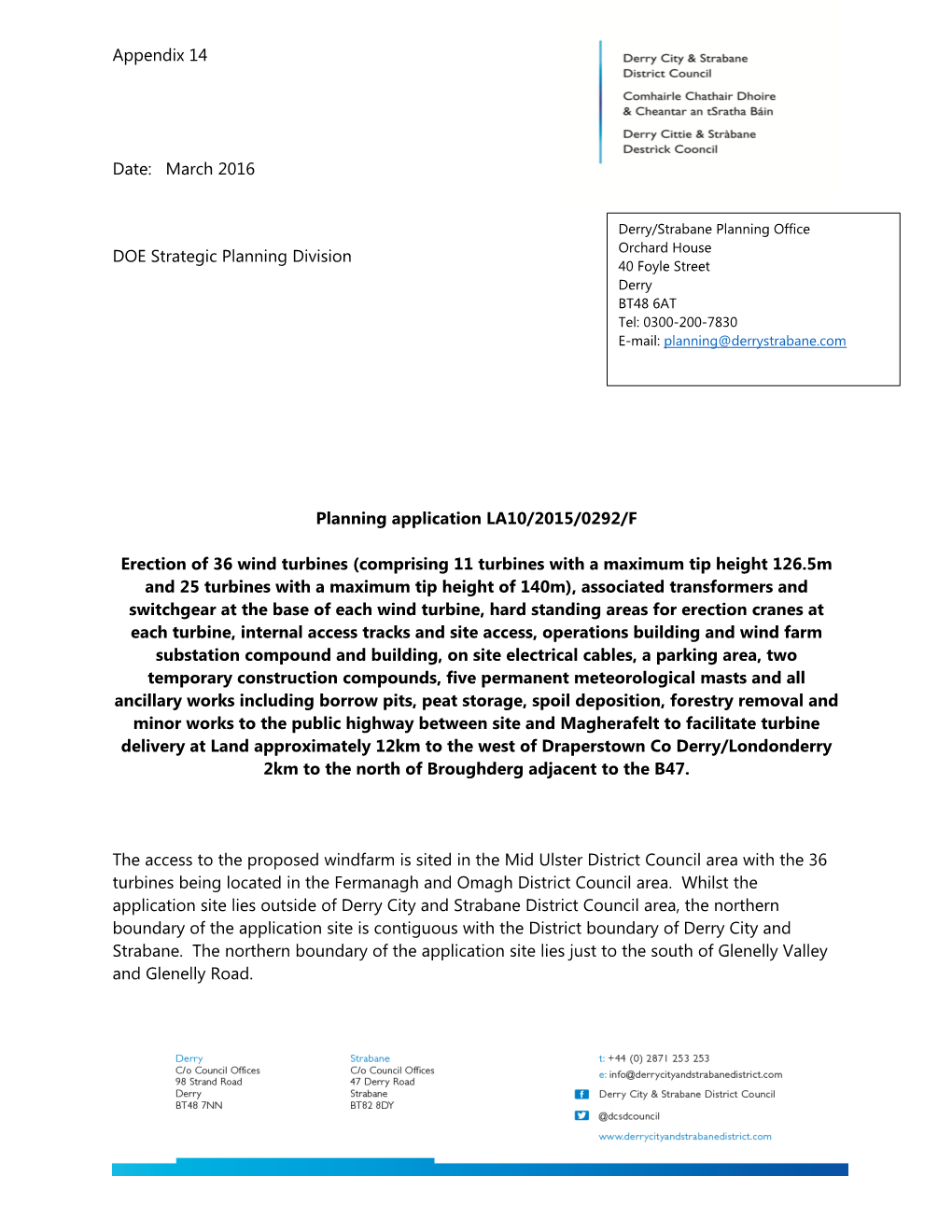 Appendix 14 Date: March 2016 DOE Strategic Planning Division