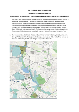 The Crane Valley in Lb Hounslow Current Status