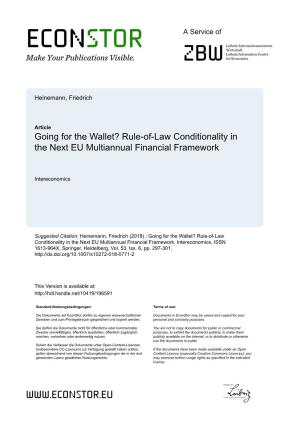 Rule-Of-Law Conditionality in the Next EU Multiannual Financial Framework