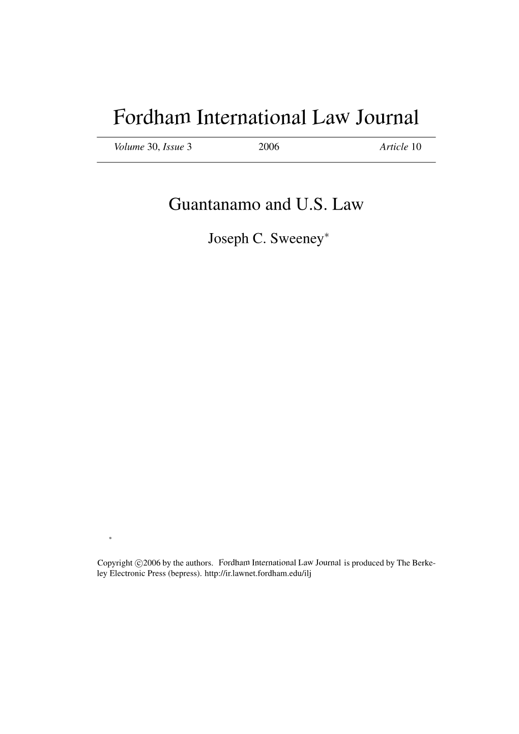Guantanamo and U.S. Law
