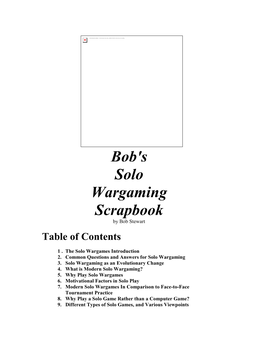 Bob's Solo Wargaming Scrapbook by Bob Stewart