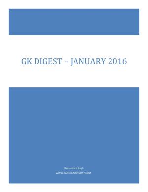 Gk Digest – January 2016