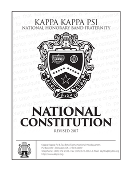 National Constitution 2 Kappa Kappa Psi National Constitution PREAMBLE