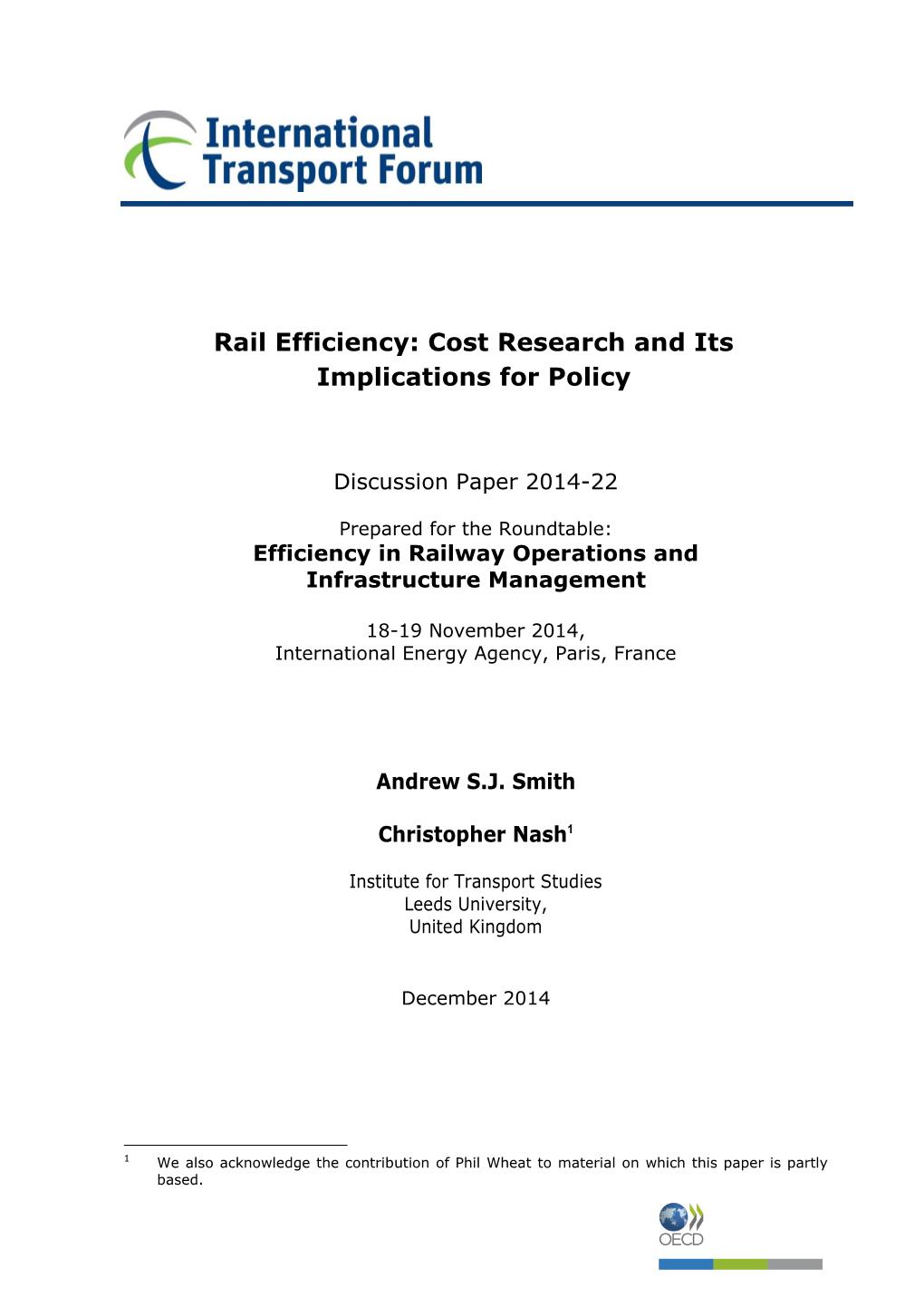 Rail Efficiency: Cost Research and Its Implications for Policy