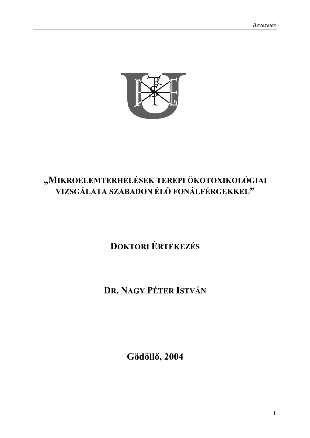 Nagy Péter Phd Disszertáció, 2004