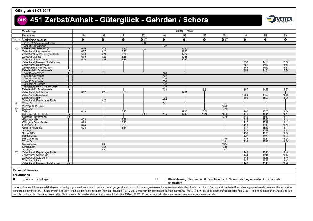 451 Zerbst/Anhalt - Güterglück - Gehrden / Schora