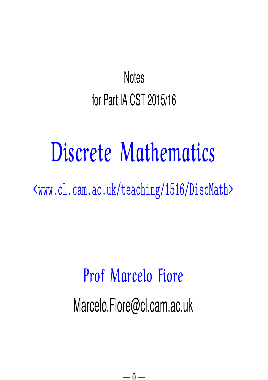 Discrete Mathematics