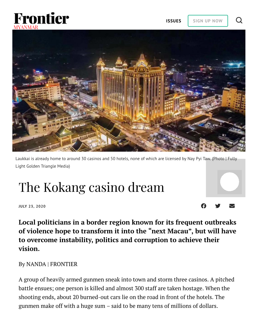 The Kokang Casino Dream