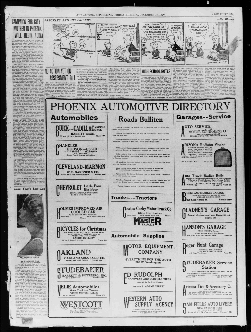 PHOENIX AUTOMOTIVE DIRECTORY "The Time for Reform Has Come," It Is Claimed, and the Club Women Have Volunteered to Join Mrs