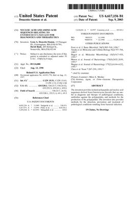 (12) United States Patent (10) Patent No.: US 6,617,156 B1 Doucette-Stamm Et Al