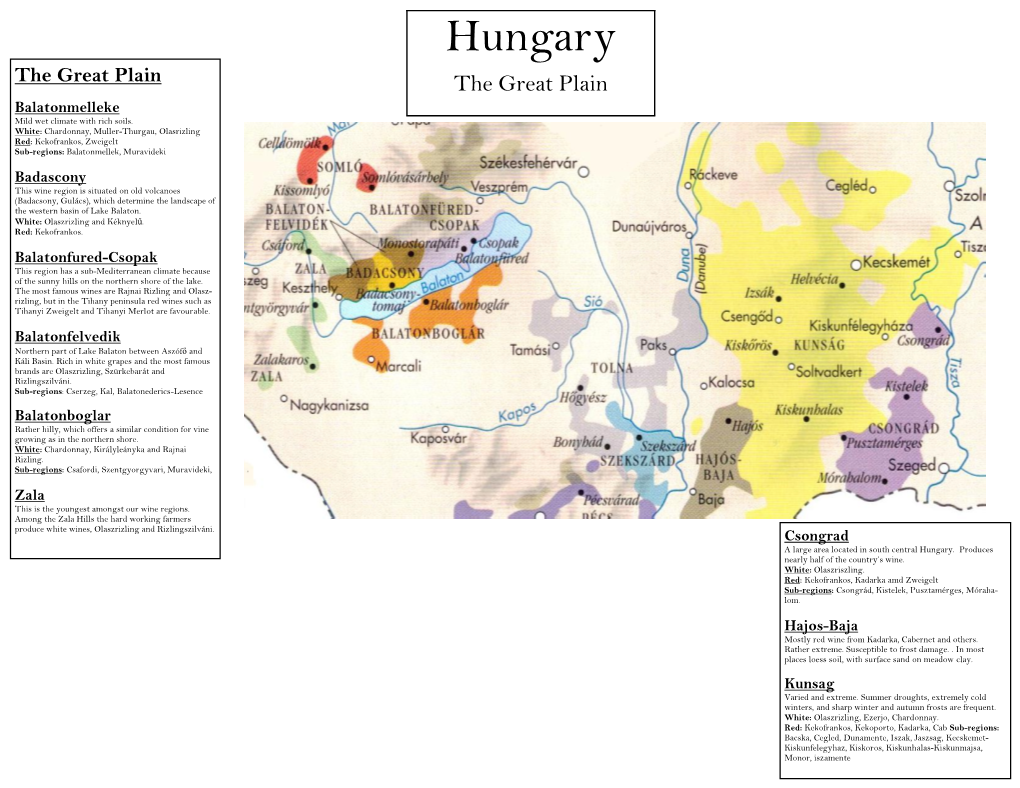 Hungary the Great Plain the Great Plain Balatonmelleke Mild Wet Climate with Rich Soils