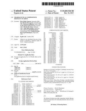 (12) United States Patent (10) Patent No.: US 8,603,526 B2 Tygesen Et Al