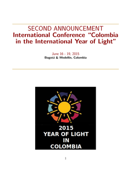 Second Circular Conference Colombia in the IYL 2015