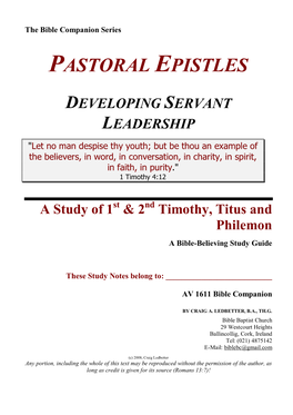 Pastoral Epistles