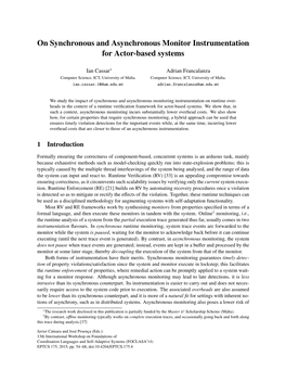 On Synchronous and Asynchronous Monitor Instrumentation for Actor-Based Systems