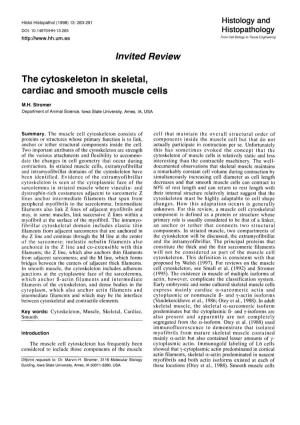 Invited Review the Cytoskeleton in Skeletal, Cardiac and Smooth