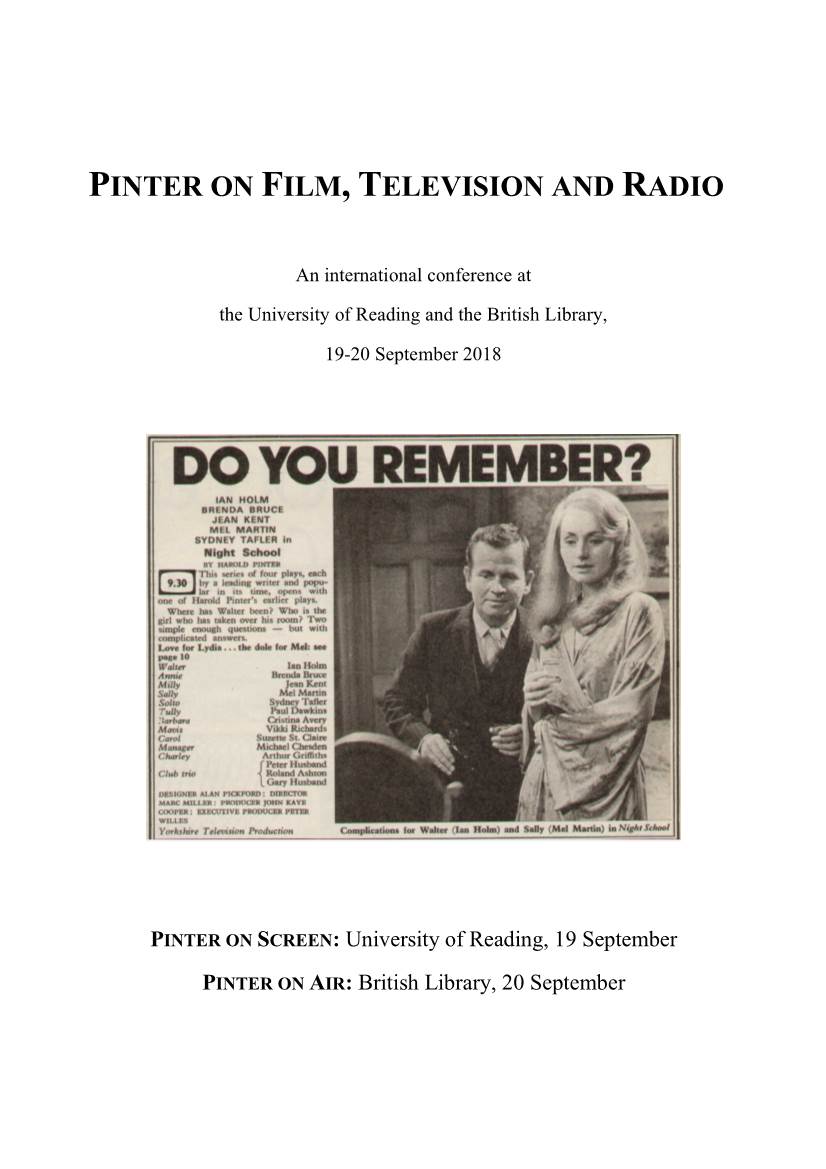 Pinter on Film, Television and Radio