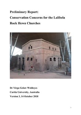 Preliminary Report: Conservation Concerns for the Lalibela Rock Hewn Churches