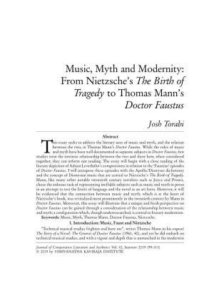 Music, Myth and Modernity: from Nietzsche's the Birth of Tragedy To
