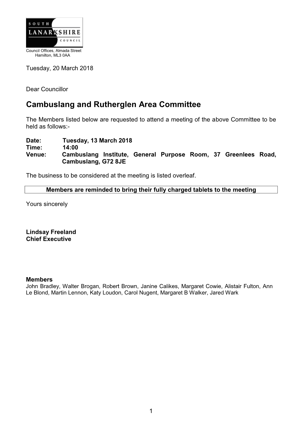 Cambuslang and Rutherglen Area Committee