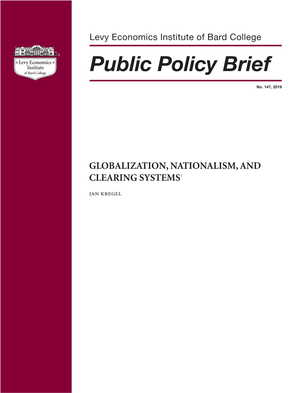 Public Policy Brief No. 147, 2019