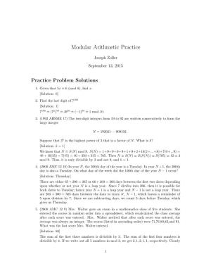 Modular Arithmetic Practice