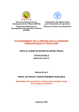 Gouvernement De La République Algérienne Démocratique Et Populaire