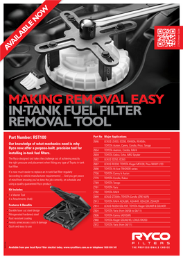 Making Removal Easy In-Tank Fuel Filter Removal Tool