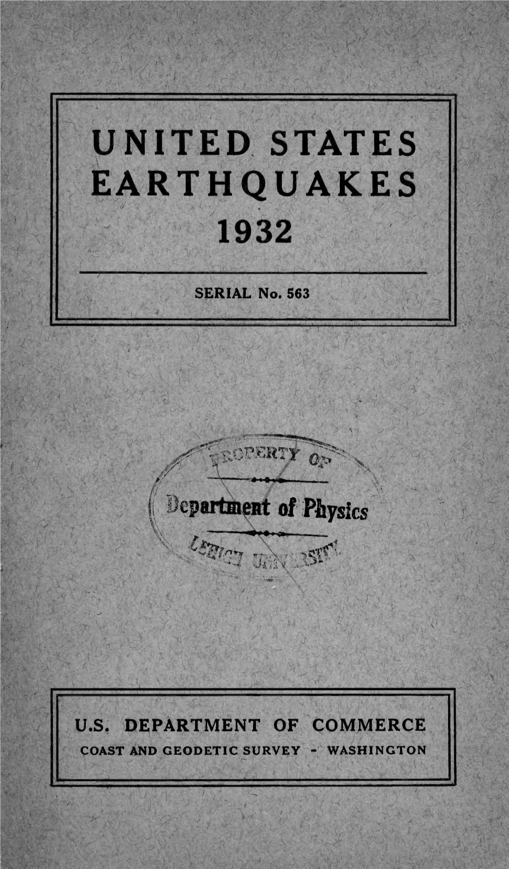 Earthquakes 1932