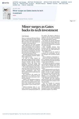 Miner Surges As Gates Backs Its Tech Investment