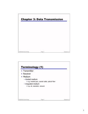 Chapter 3: Data Transmission Terminology