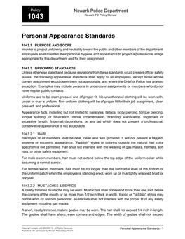 Personal Appearance Standards