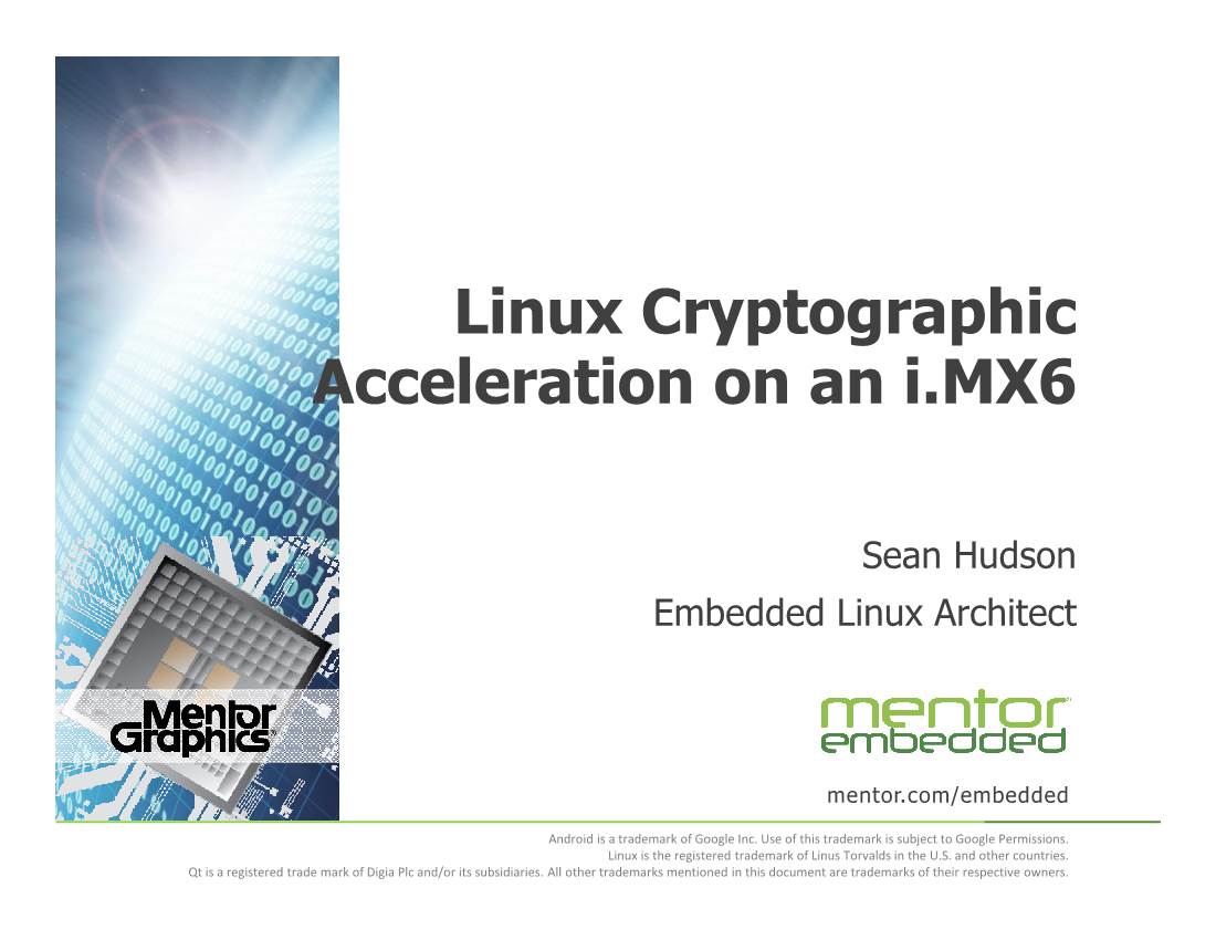 Linux Cryptographic Acceleration on an I.MX6