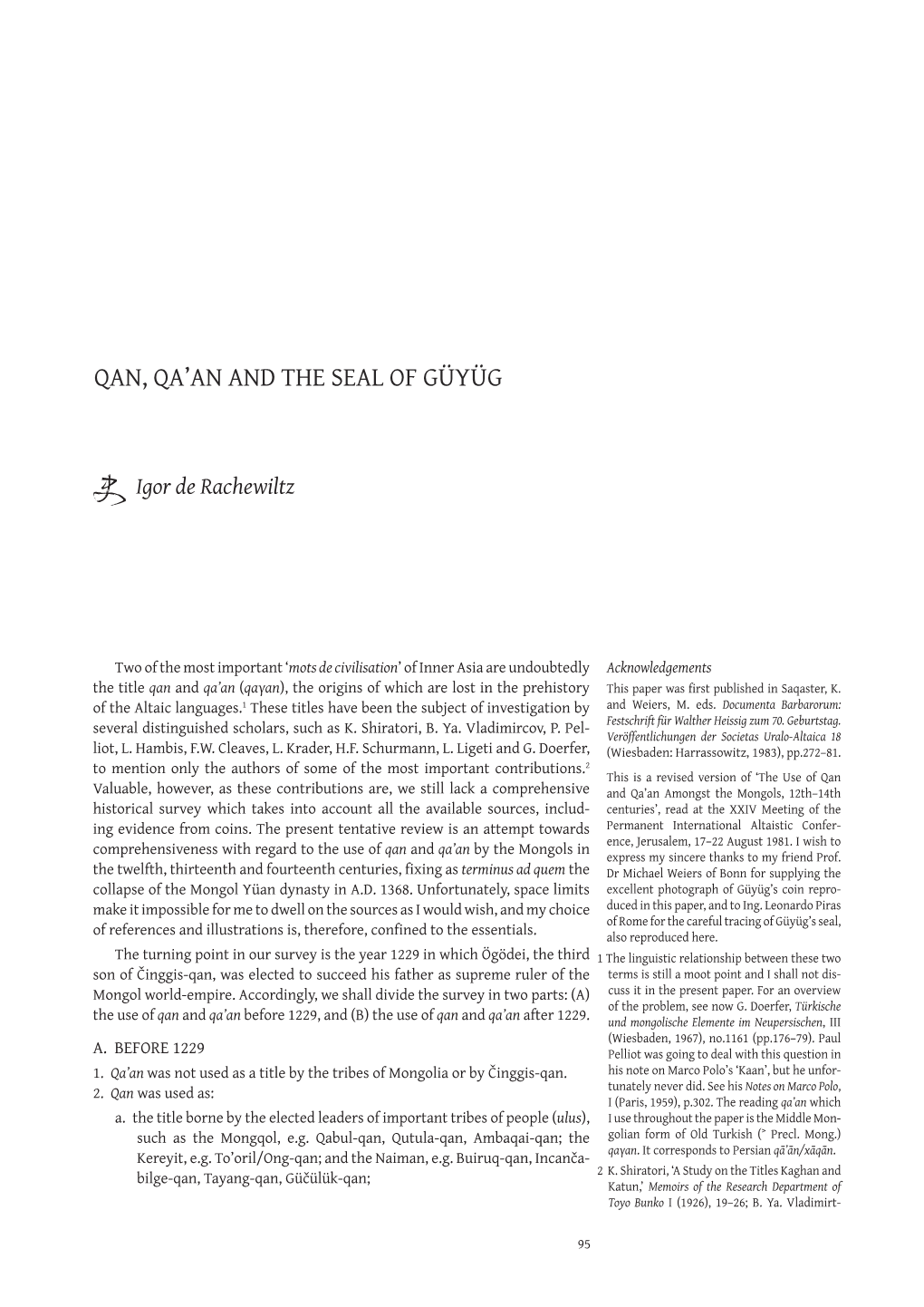 Qan, Qa'an and the Seal of Güyüg