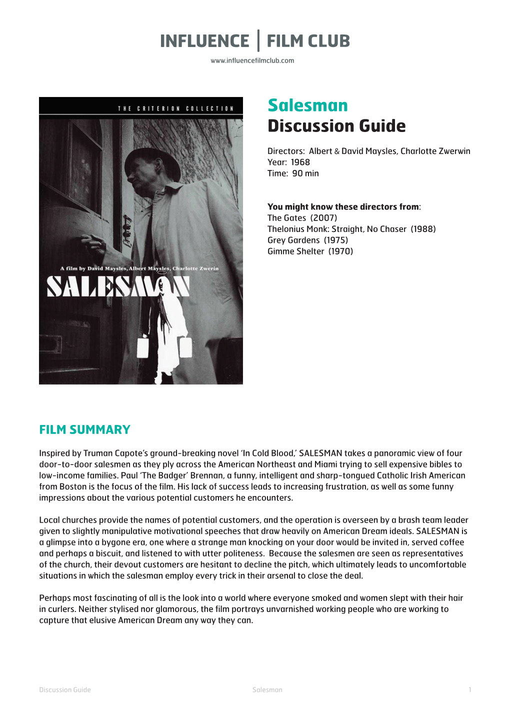 Salesman Discussion Guide