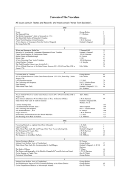 Contents of the Vasculum