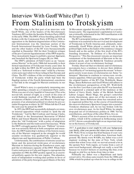 From Stalinism to Trotskyism