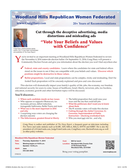 Woodland Hills Republican Women Federated 20+ Years of Recommendations